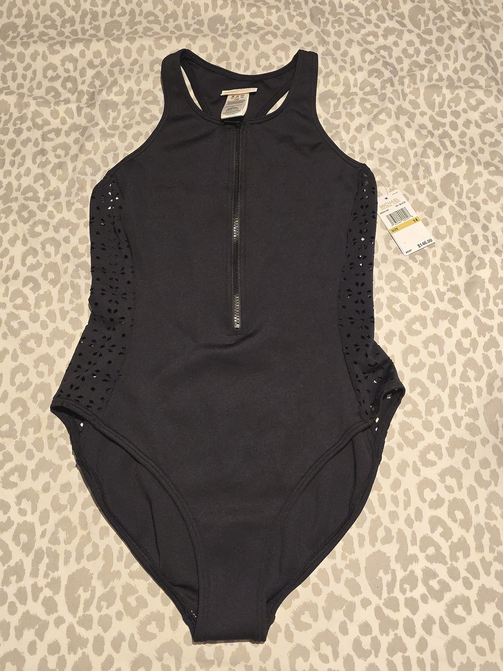 Michael Kors Black One Peice Zipper Front NWT